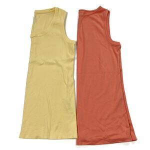 Chico's | Lot of 2 100% Cotton Tank Tops Solid Orange Yellow Women Chicos 1/US M